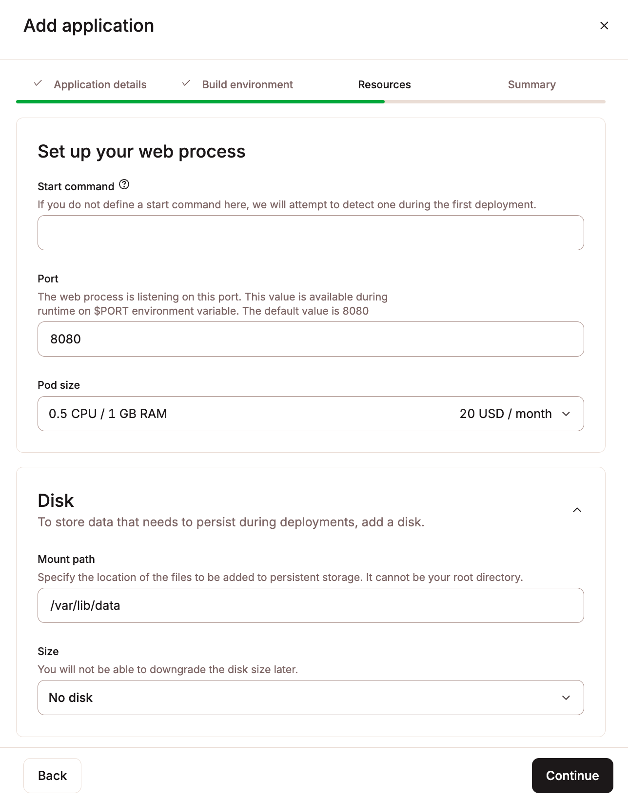Set up your application's resources.